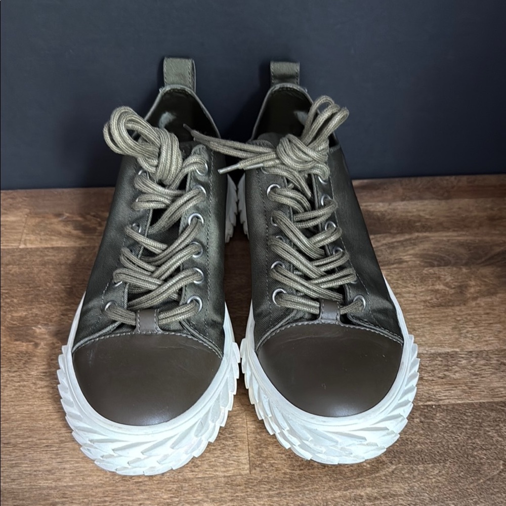 Giuseppe Zanotti Men's Olive Green Sneakers Size 43.5 EU - Picture 2 of 8